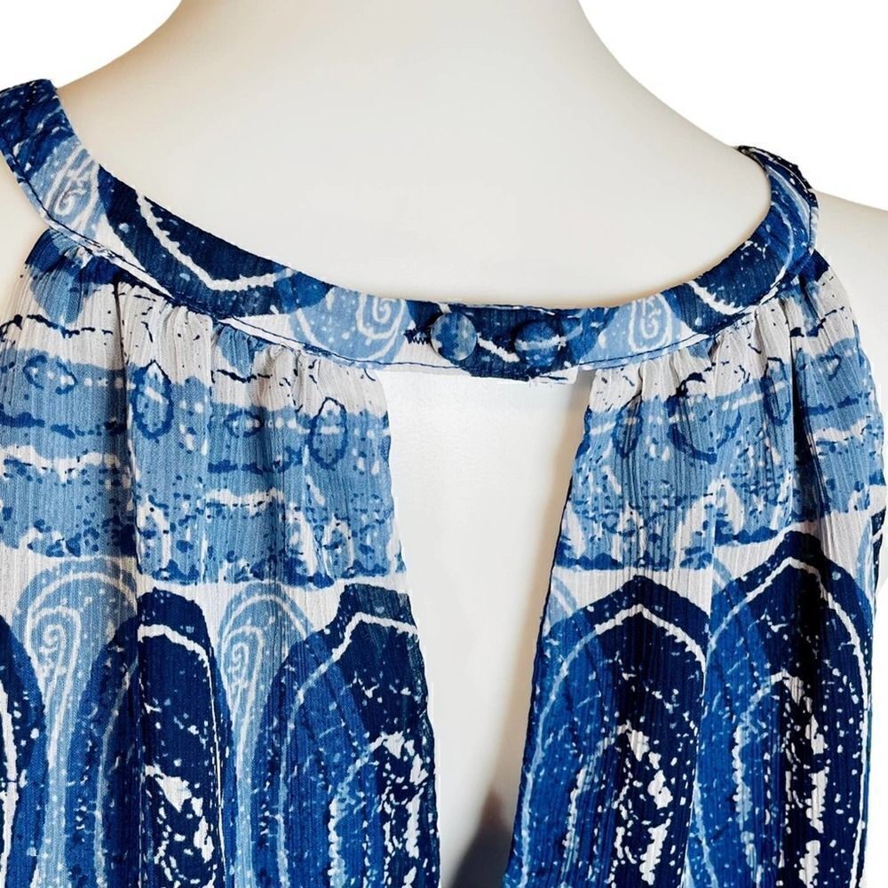 Sugarlips Paisley Print Halter Blouse Blue - Picture 8 of 11
